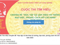 Cuộc thi tìm hiểu Chuyên đề:'Học tập và làm theo tấm gương đạo đức, phong cách Hồ Chí Minh"năm 2023